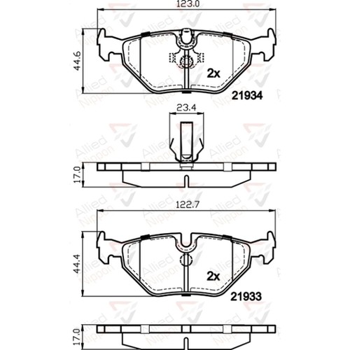 Brake pads set for rover - rover, 75