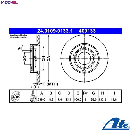 Brake disc 0109 0133 - 2x, 24.0109-0133.1