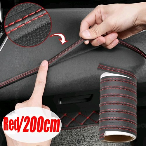 Red leather car dashboard - car,