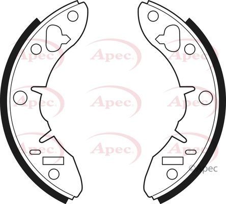 Apec rear brake shoe set - rear,