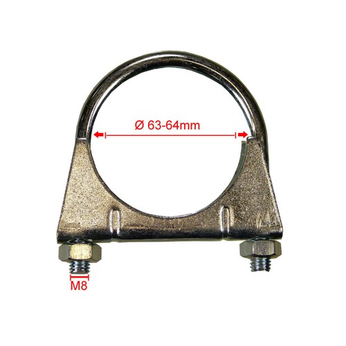 Exhaust clamp 64 mm - exhaust, m